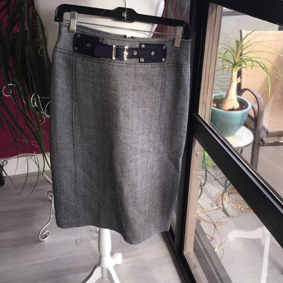 Tory Burch Navy Herringbone Pencil Skirt Navy - Picture 1 of 5